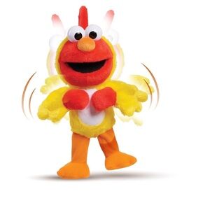 SESAME STREET Chicken Dance Elmo Feature Plush - 13 inches. Stuffed Animal Toy.